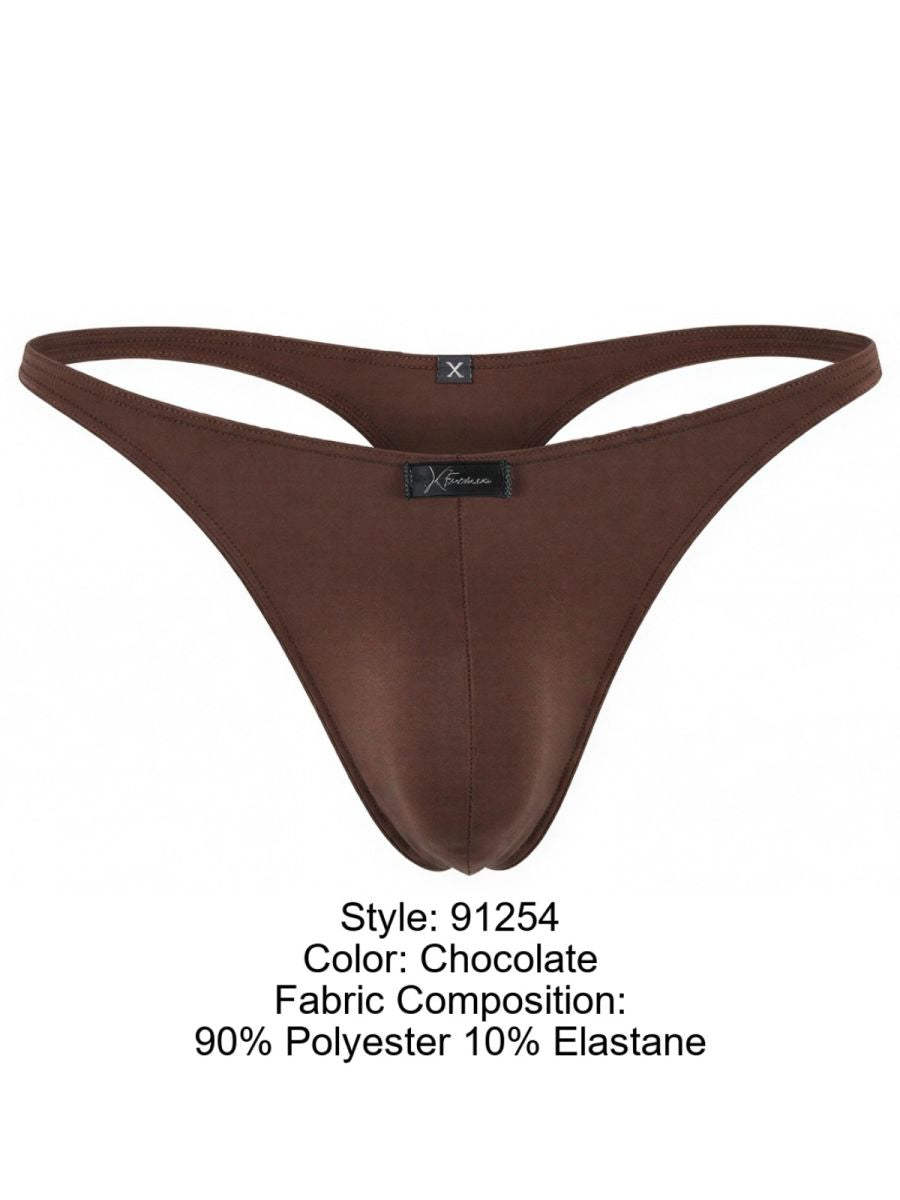 Xtremen Men's Underwear 91254 Sleek Microfiber Thongs Color Chocolate