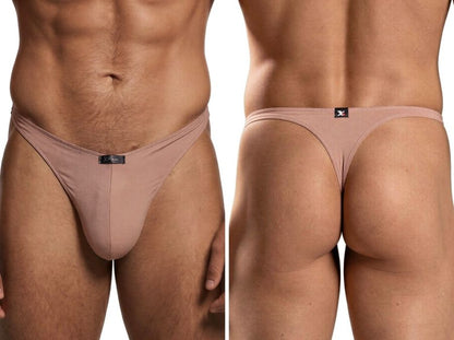 Xtremen Men's Underwear 91254 Sleek Microfiber Thongs Color Khaki