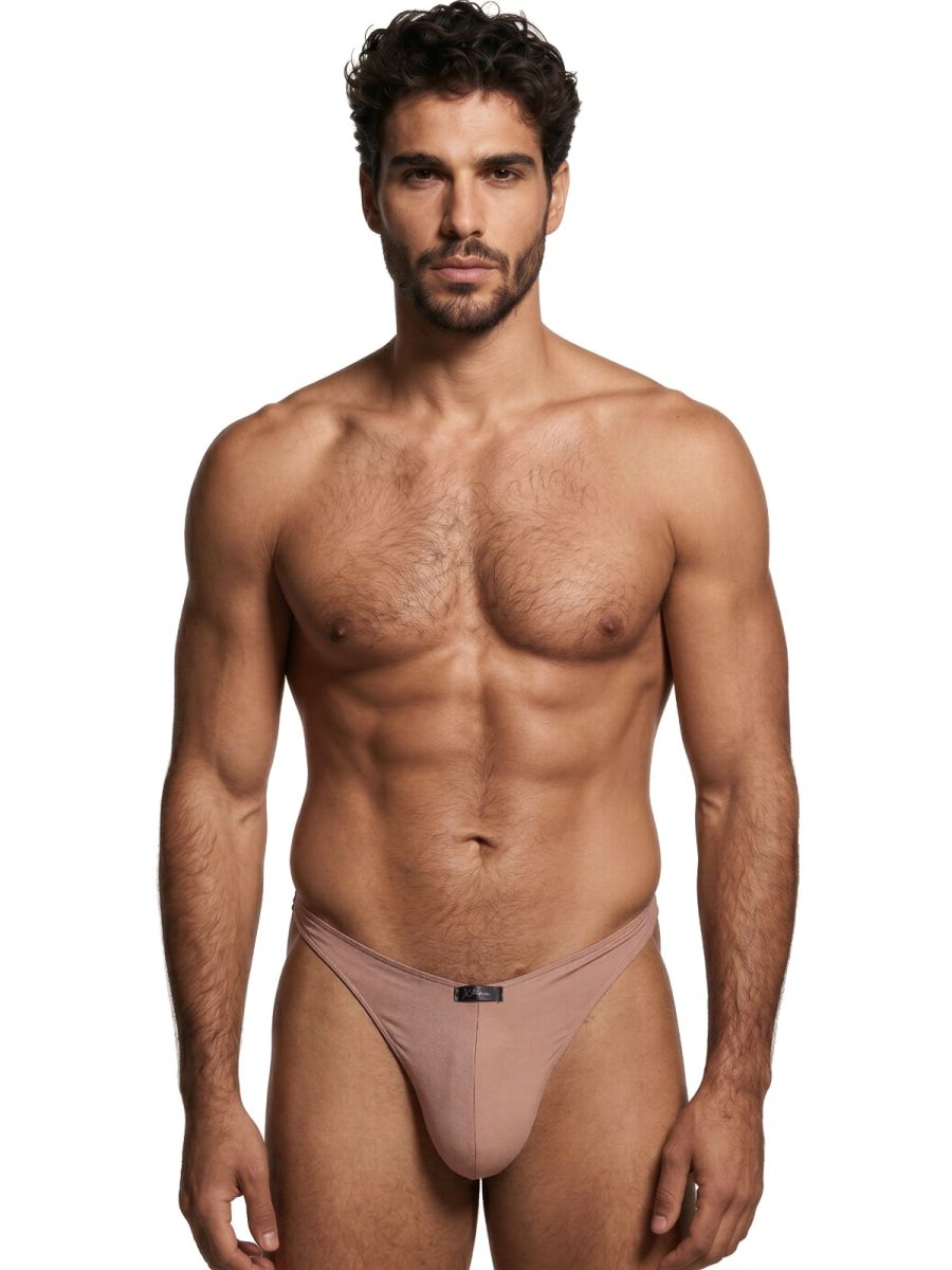 Xtremen Men's Underwear 91254 Sleek Microfiber Thongs Color Khaki