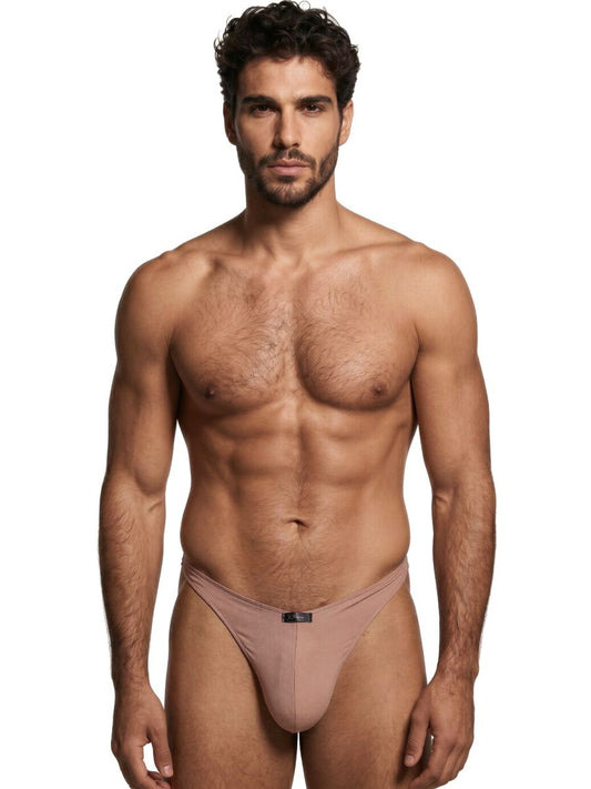 Xtremen Men's Underwear 91254 Sleek Microfiber Thongs Color Khaki