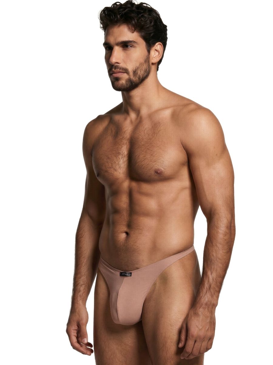 Xtremen Men's Underwear 91254 Sleek Microfiber Thongs Color Khaki