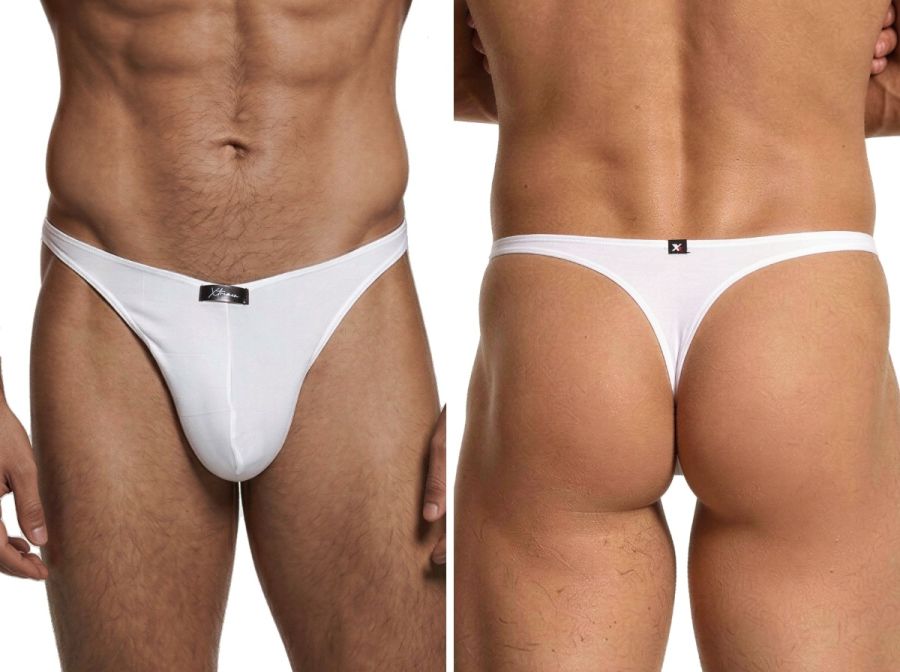Xtremen Men's Underwear 91254 Sleek Microfiber Thongs Color White