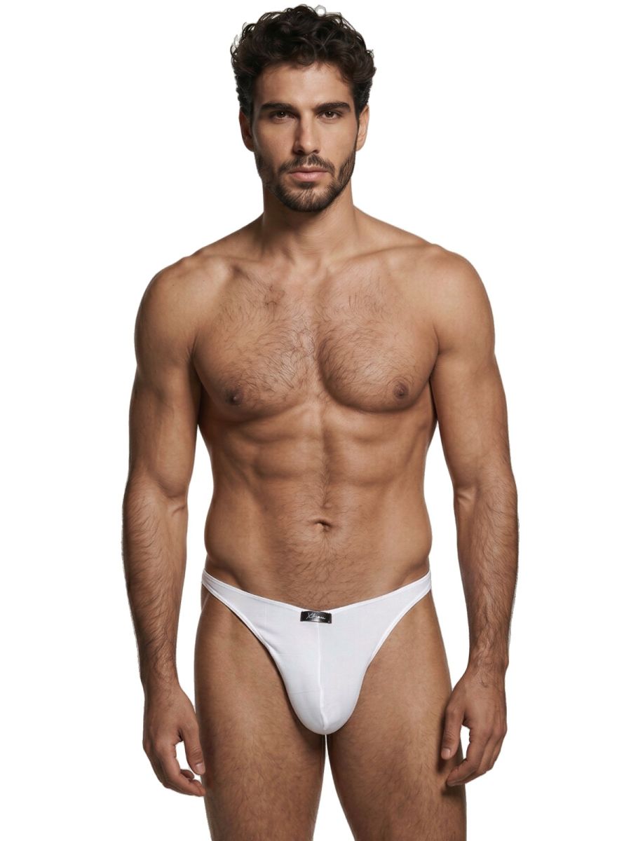 Xtremen Men's Underwear 91254 Sleek Microfiber Thongs Color White