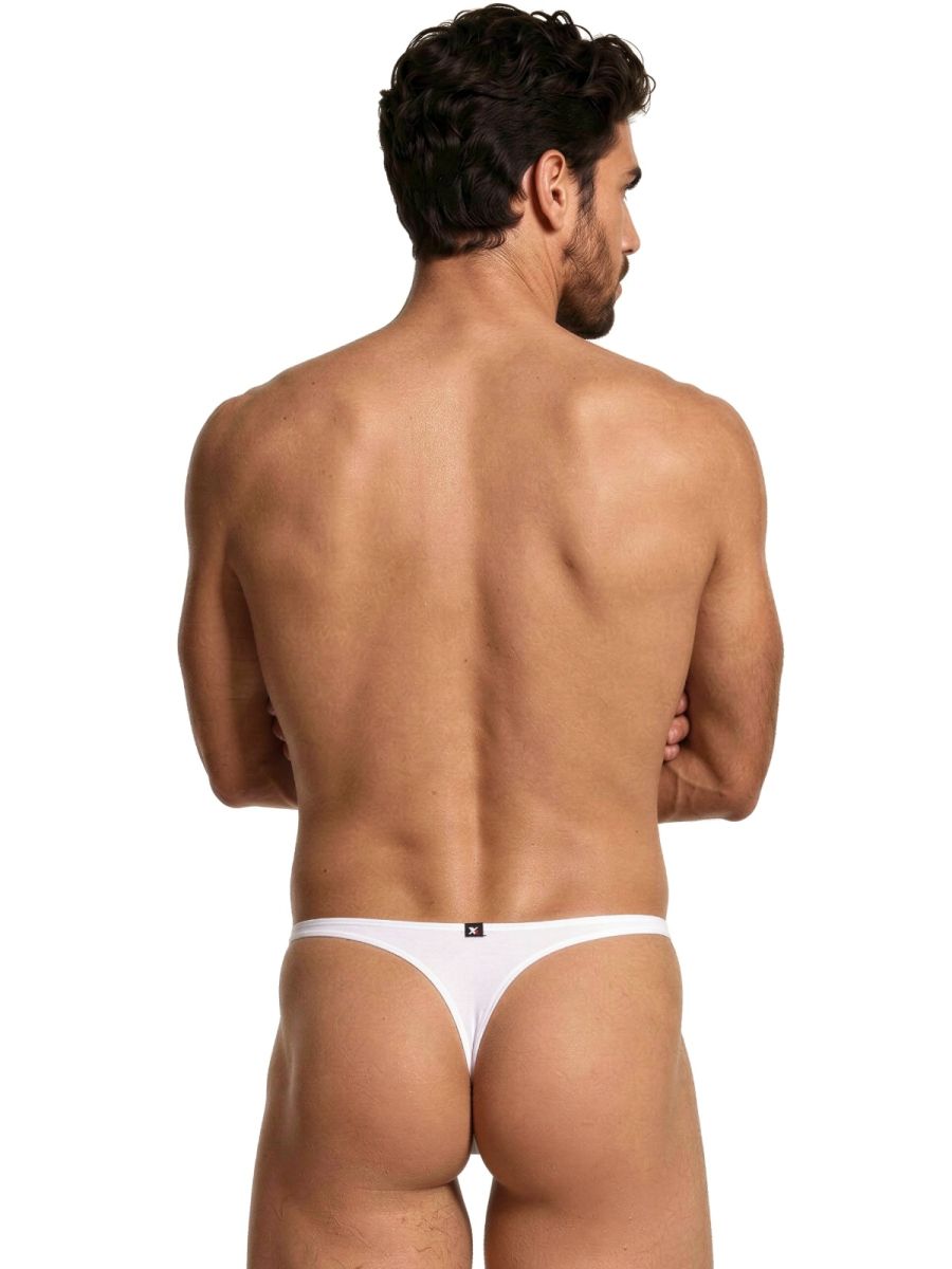 Xtremen Men's Underwear 91254 Sleek Microfiber Thongs Color White