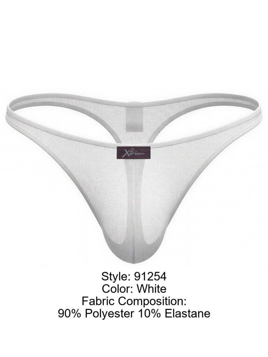 Xtremen Men's Underwear 91254 Sleek Microfiber Thongs Color White
