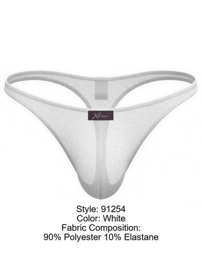 Xtremen Men's Underwear 91254 Sleek Microfiber Thongs Color White