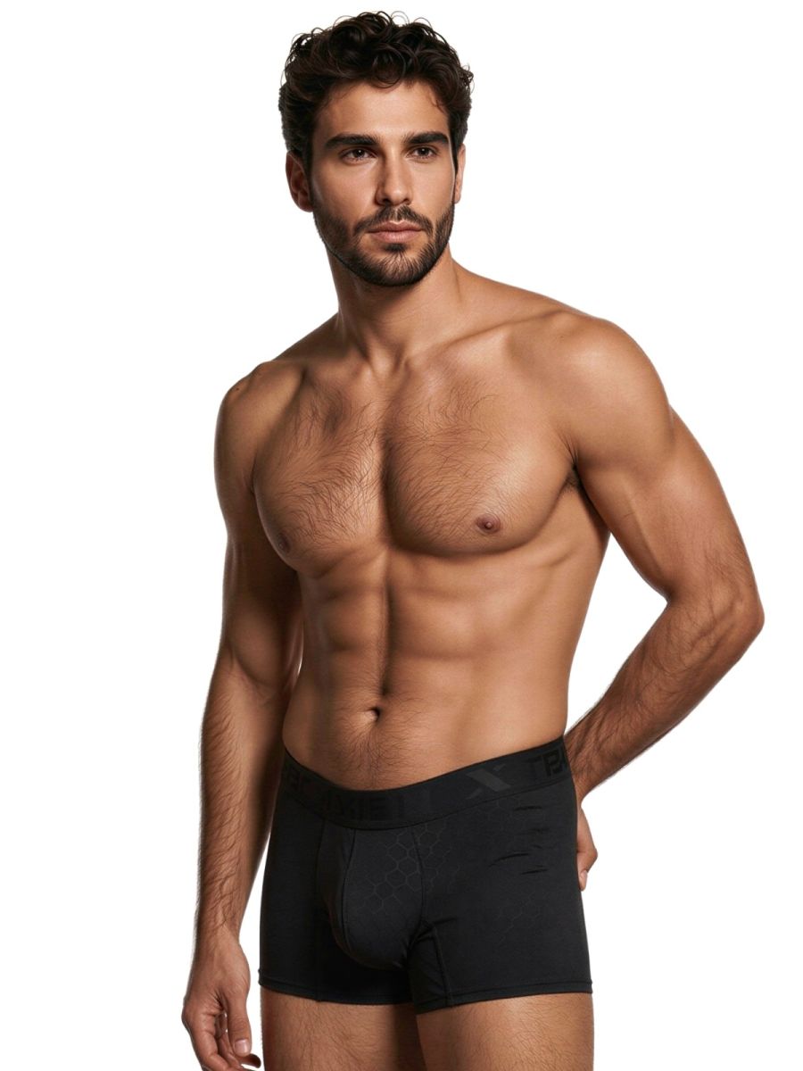 Xtremen 91256 Men's Underwear Sleek Microfiber Boxer Briefs Color Black