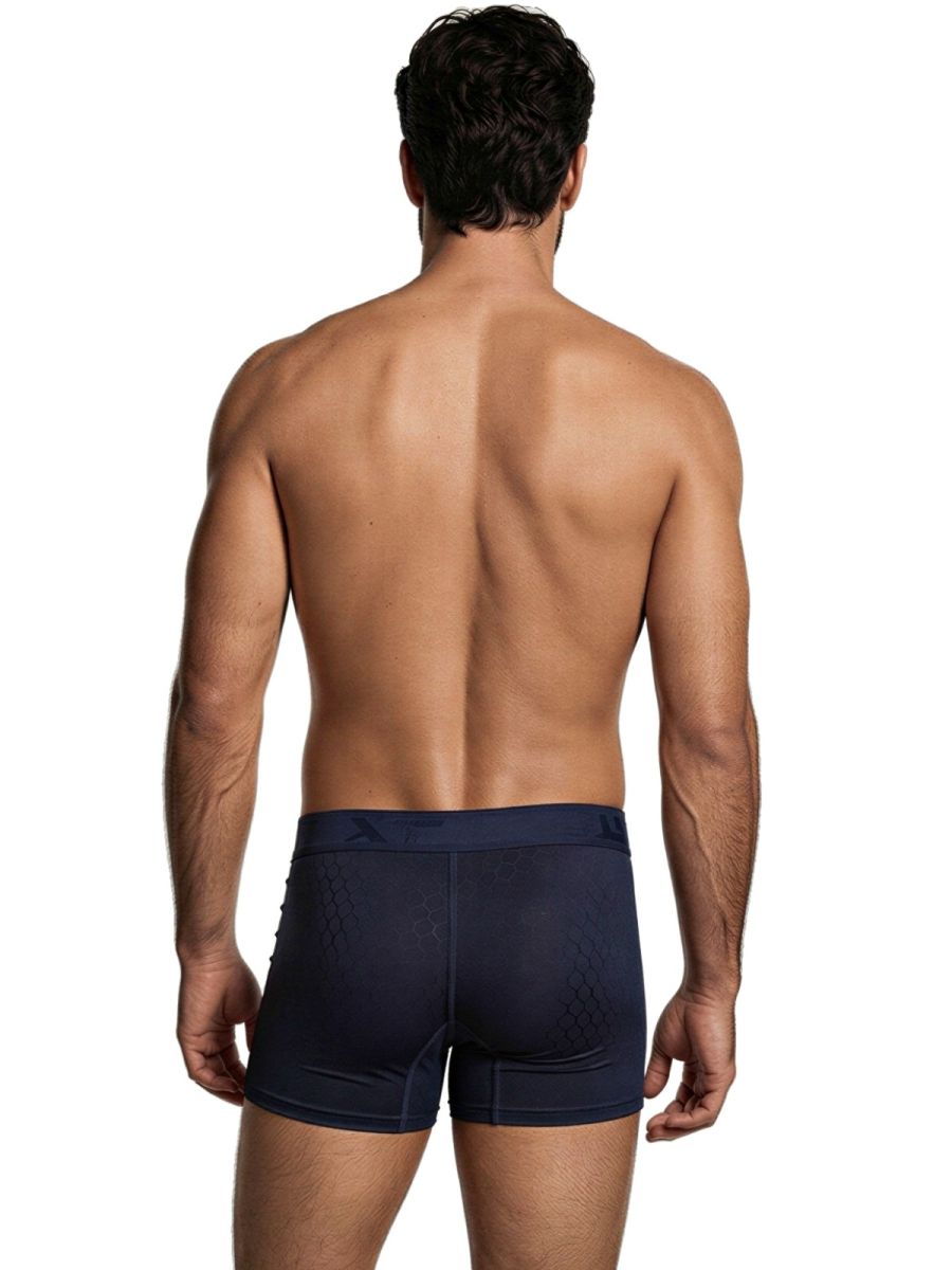 Xtremen 91256 Men's Underwear Sleek Microfiber Boxer Briefs Color Dark Blue