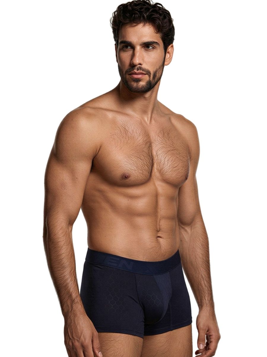 Xtremen 91256 Men's Underwear Sleek Microfiber Boxer Briefs Color Dark Blue