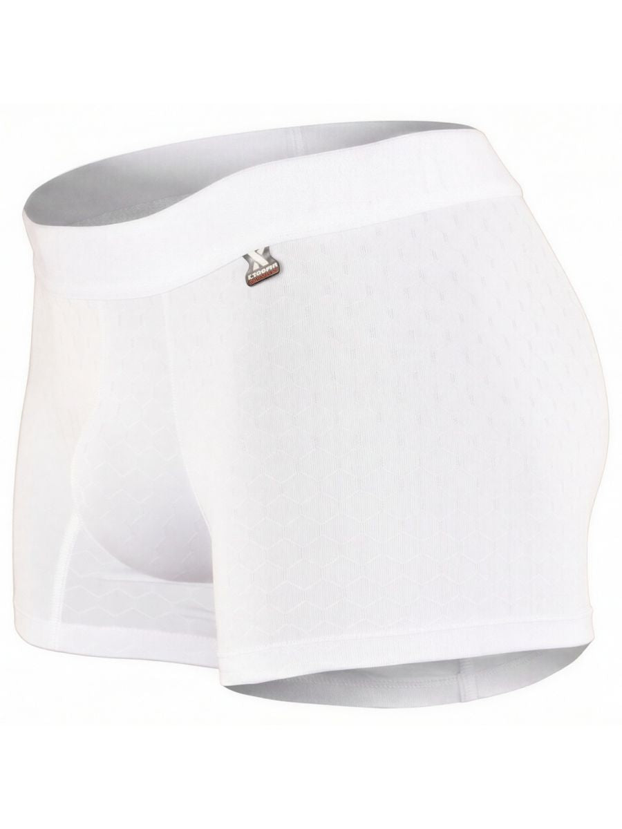 Xtremen 91256 Men's Underwear Sleek Microfiber Boxer Briefs Color White