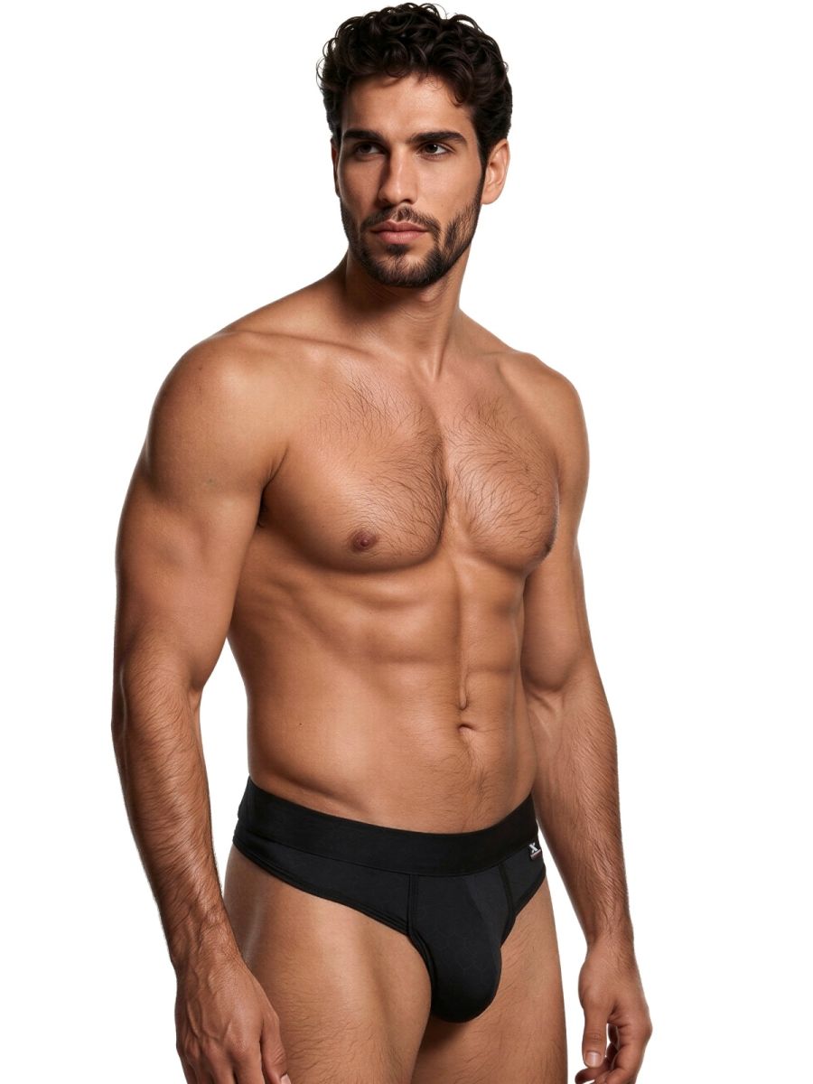 Xtremen Men's Underwear 91257 Sleek Microfiber Comfort Thongs Color Black