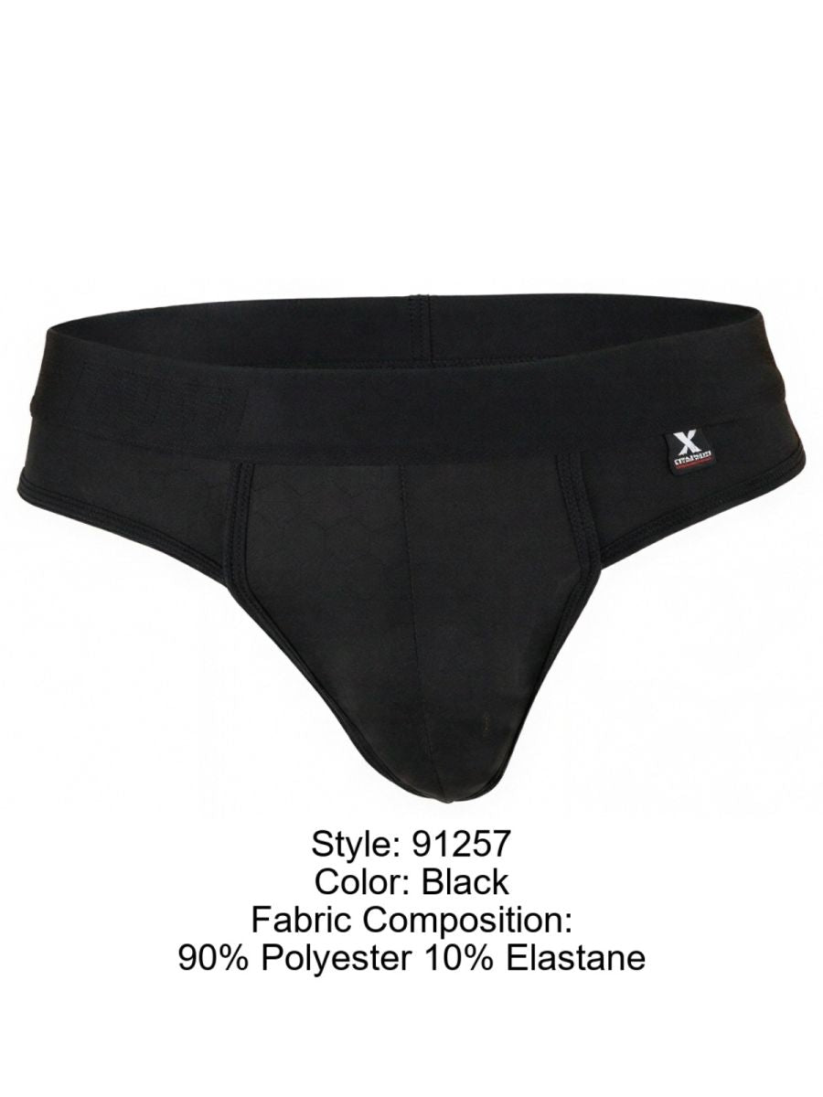 Xtremen Men's Underwear 91257 Sleek Microfiber Comfort Thongs Color Black