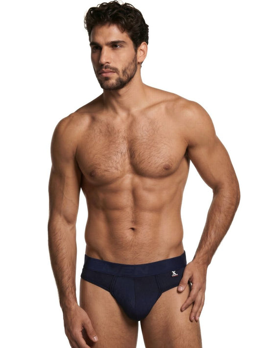 Xtremen Men's Underwear 91257 Sleek Microfiber Comfort Thongs Color Dark Blue