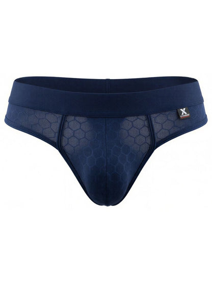 Xtremen Men's Underwear 91257 Sleek Microfiber Comfort Thongs Color Dark Blue