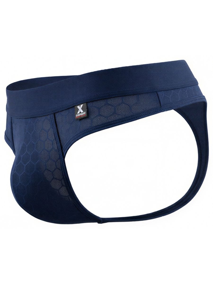 Xtremen Men's Underwear 91257 Sleek Microfiber Comfort Thongs Color Dark Blue