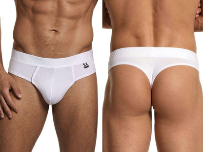 Xtremen Men's Underwear 91257 Sleek Microfiber Comfort Thongs Color White