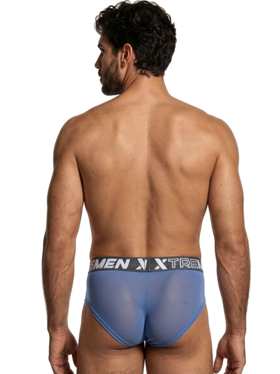 Xtremen Sleek Microfiber Mesh Briefs - Blue