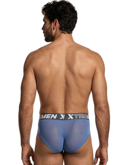 Xtremen 91262 Men's Underwear Sleek Microfiber Mesh Briefs Color Blue