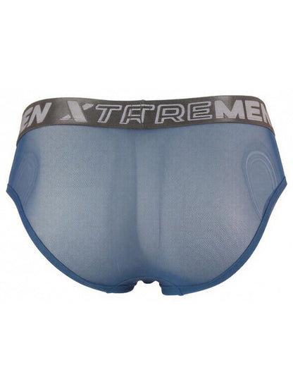Xtremen 91262 Men's Underwear Sleek Microfiber Mesh Briefs Color Blue