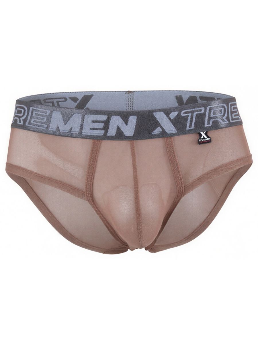 Xtremen 91262 Men's Underwear Sleek Microfiber Mesh Briefs Color Brown