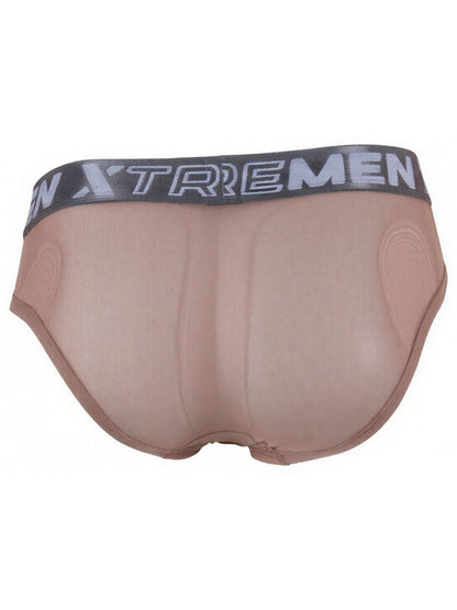 Xtremen 91262 Men's Underwear Sleek Microfiber Mesh Briefs Color Brown