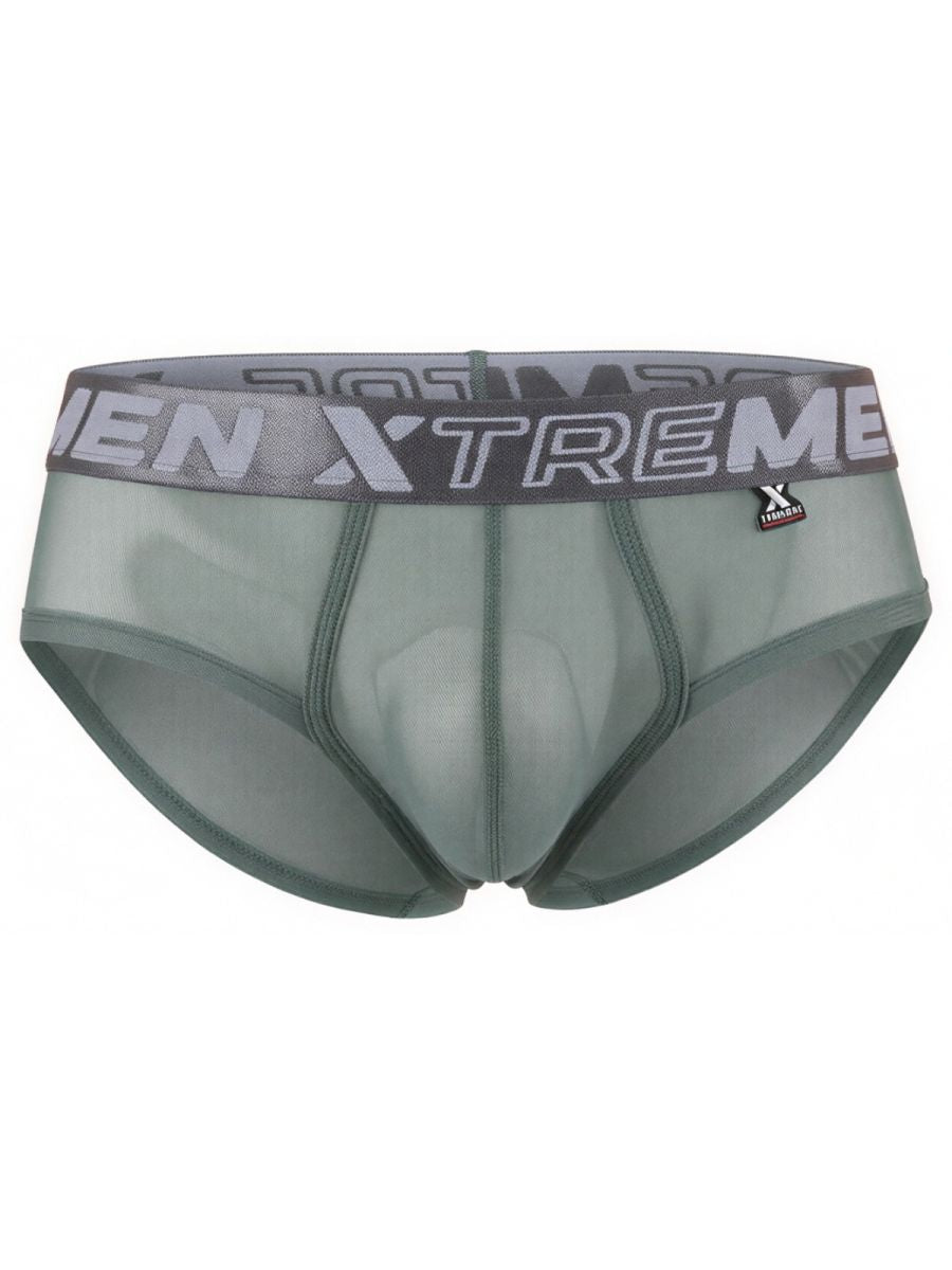Xtremen 91262 Men's Underwear Sleek Microfiber Mesh Briefs Color Green