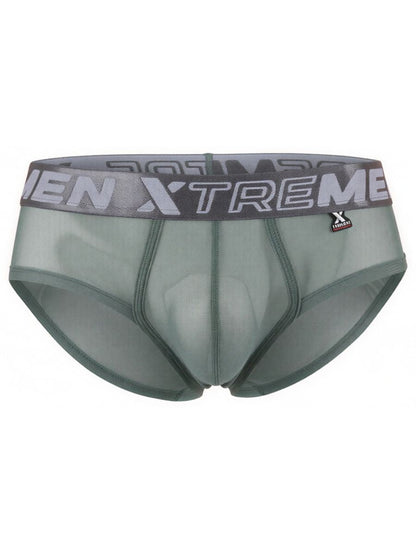 Xtremen 91262 Men's Underwear Sleek Microfiber Mesh Briefs Color Green