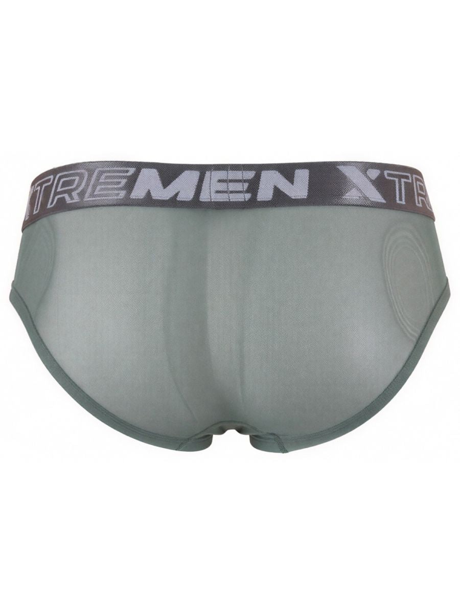 Xtremen 91262 Men's Underwear Sleek Microfiber Mesh Briefs Color Green