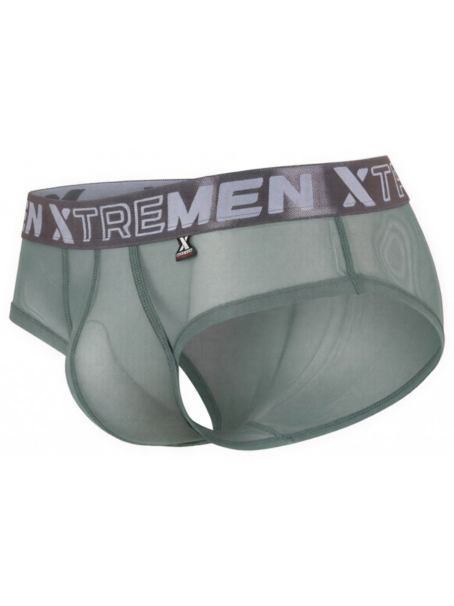 Xtremen 91262 Men's Underwear Sleek Microfiber Mesh Briefs Color Green