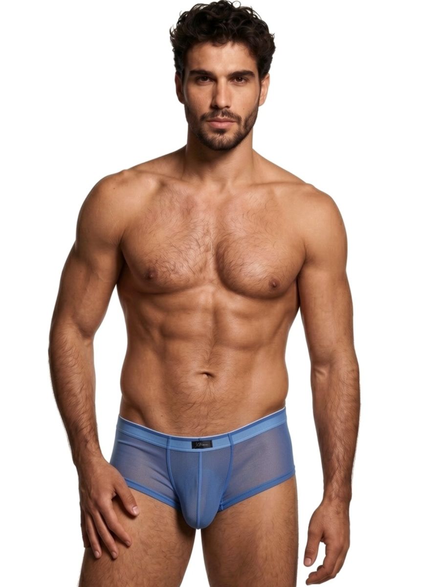 Xtremen 91263 Men's Underwear Microfiber Mesh Briefs Color Blue