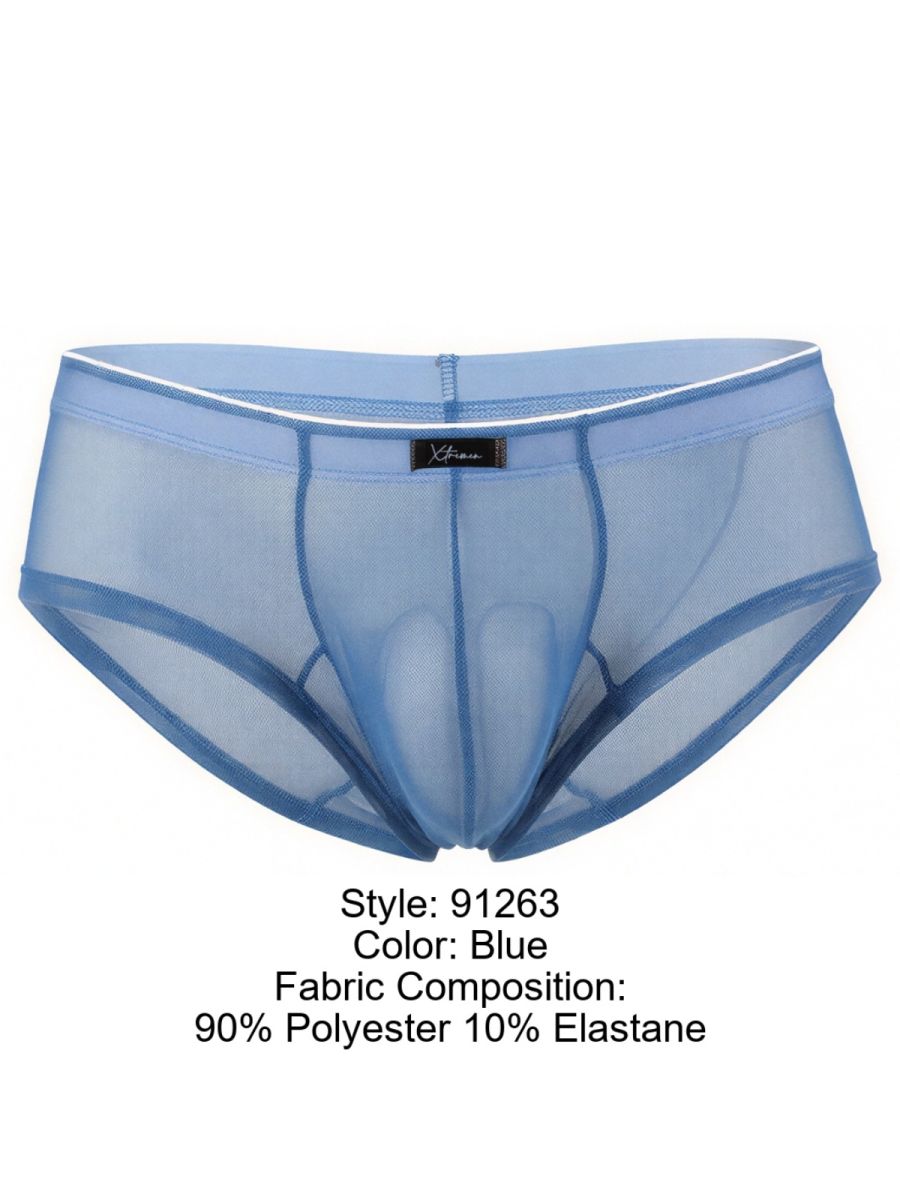 Xtremen 91263 Men's Underwear Microfiber Mesh Briefs Color Blue