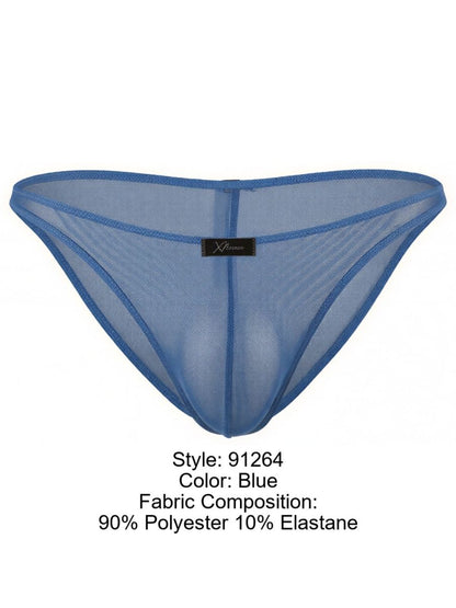 Xtremen 91264 Men's Underwear Microfiber Mesh Bikini Color Blue