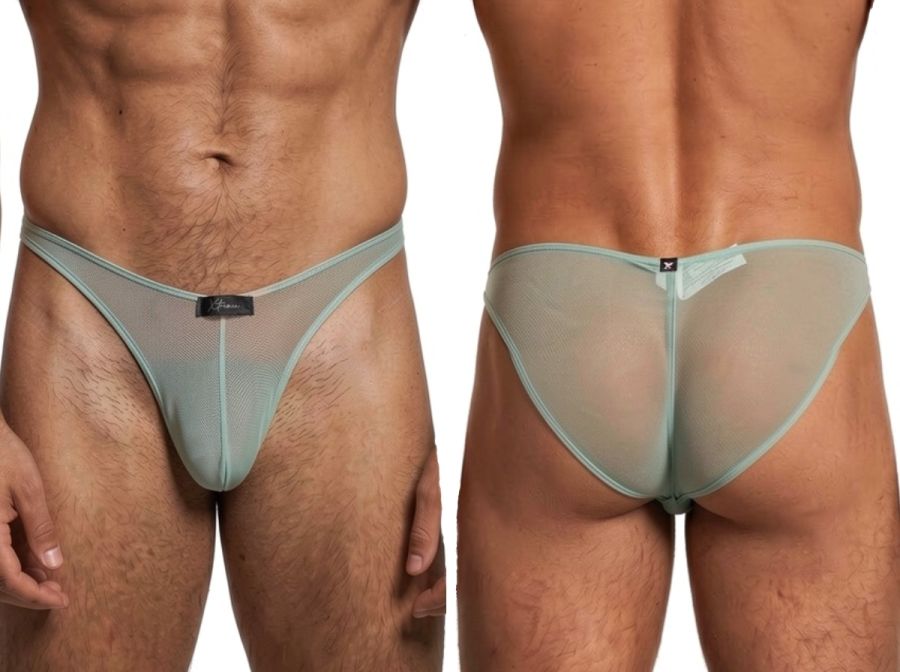 Xtremen Men's Underwear 91264 Microfiber Mesh Bikini Color Green