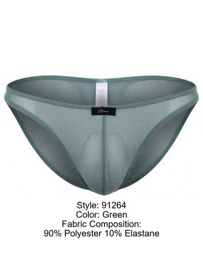 Xtremen Men's Underwear 91264 Microfiber Mesh Bikini Color Green