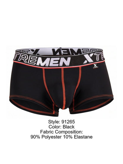 Xtremen 91265 Men's Underwear Sleek Microfiber Stretch Trunks Color Black