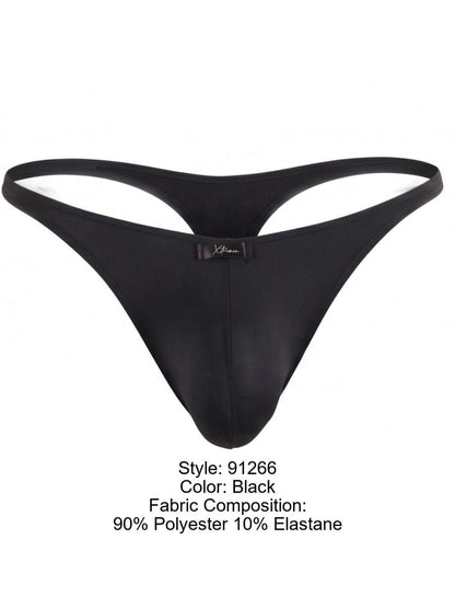 Xtremen 91266 Men's Underwear Sleek Microfiber Thongs Color Black