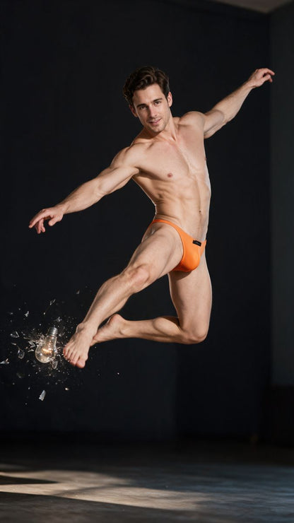 Xtremen 91267 Men's Underwear Microfiber Bikini for Modern Fit and Sleek Comfort Color Orange