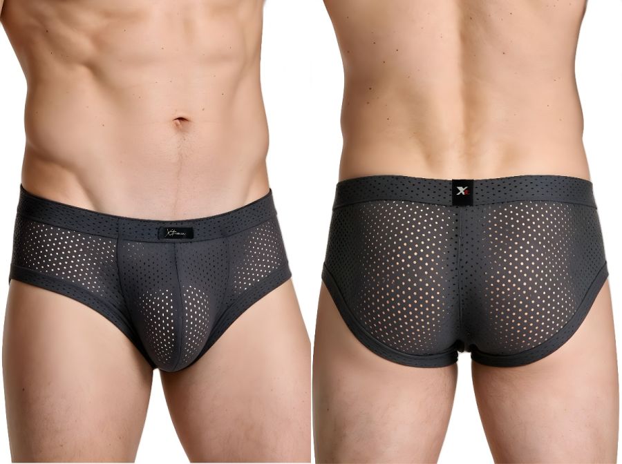 Xtremen 91269 Microfiber Mesh Briefs Color Gray