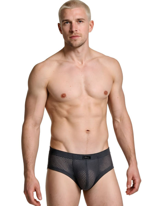 Xtremen 91269 Microfiber Mesh Briefs Color Gray