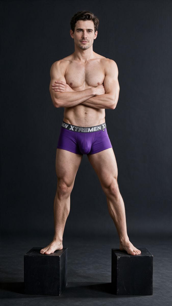 Xtremen 91274 Men's Underwear Microfiber Trunks for Daily Support Color Purple