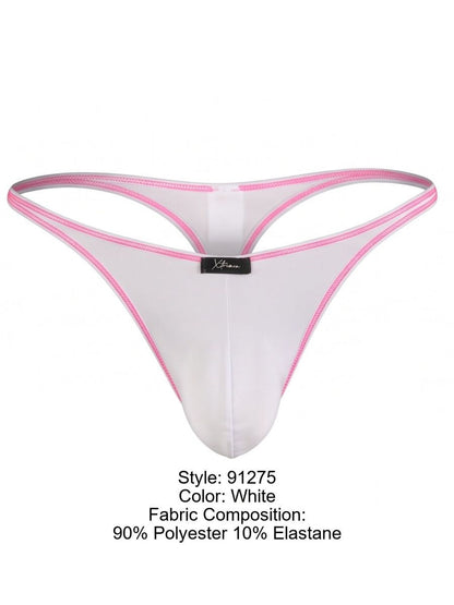 Xtremen 91275 Men's Underwear Sleek Microfiber Thongs Color White