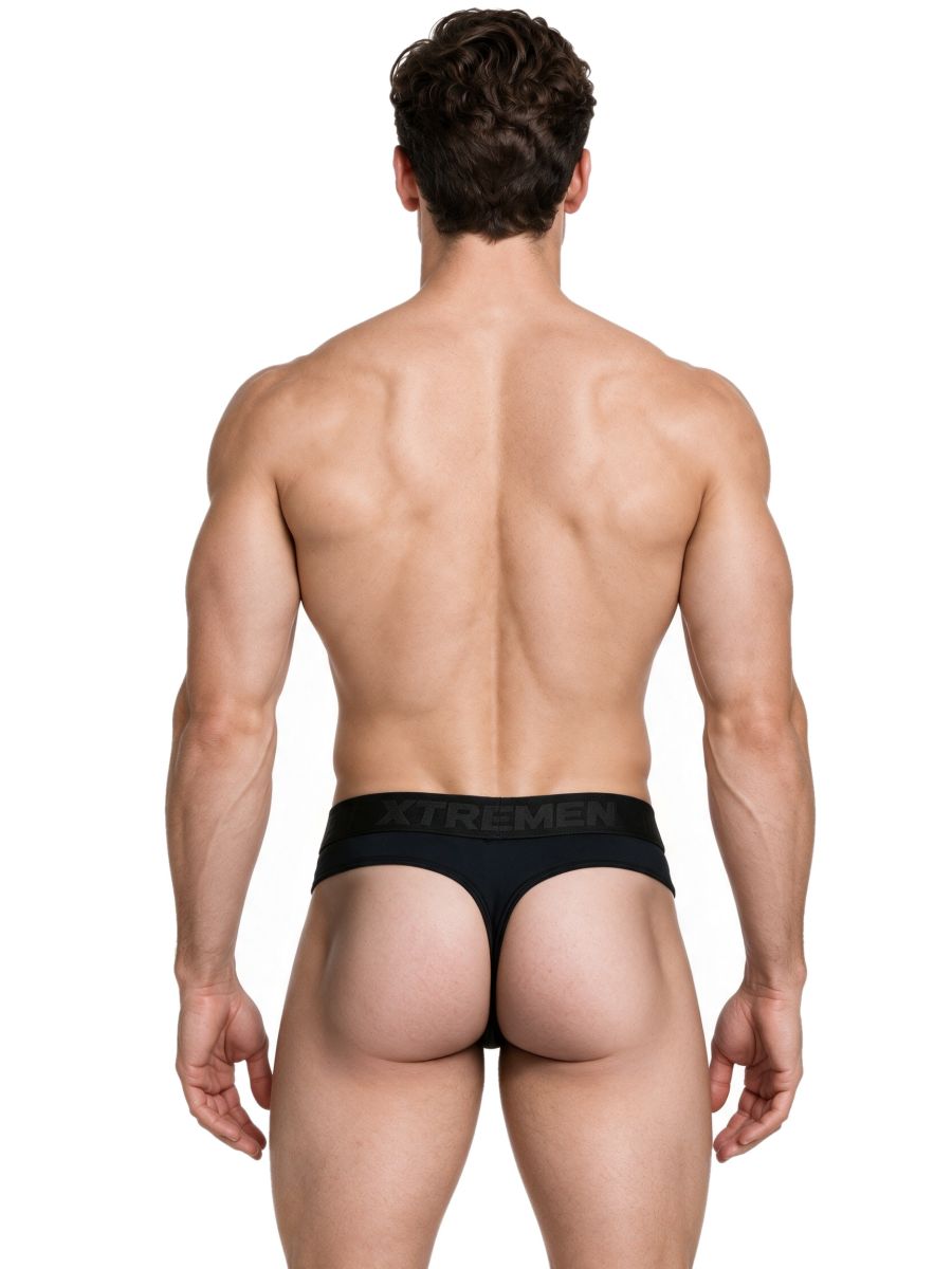 Xtremen 91281 Men's Underwear Sleek Microfiber Thongs Color Black