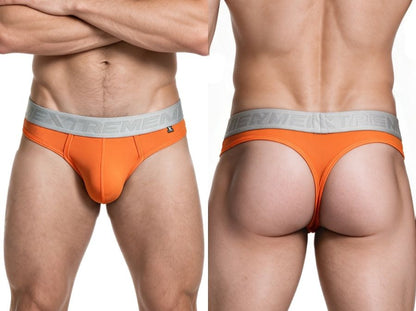 Xtremen 91281 Men's Underwear Sleek Microfiber Thongs Color Orange