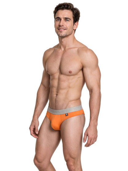 Xtremen 91281 Men's Underwear Sleek Microfiber Thongs Color Orange