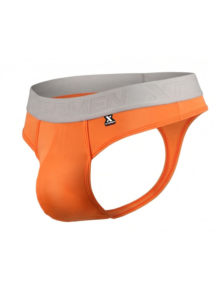 Xtremen 91281 Men's Underwear Sleek Microfiber Thongs Color Orange