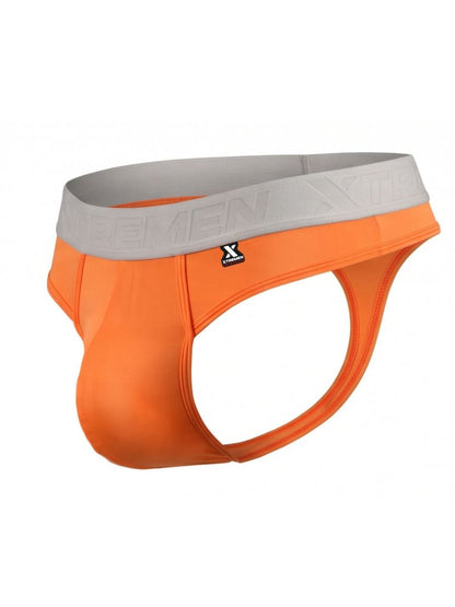 Xtremen 91281 Men's Underwear Sleek Microfiber Thongs Color Orange