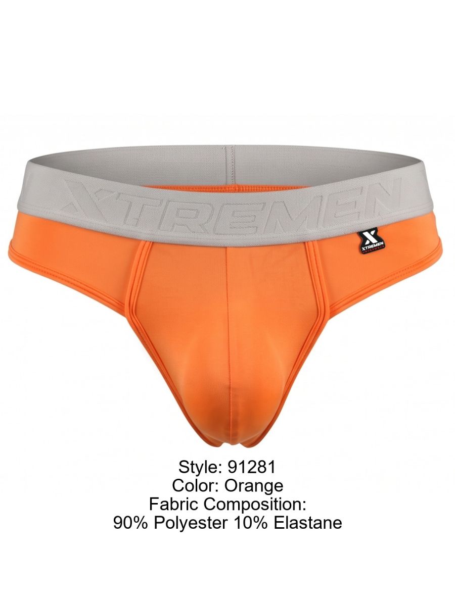 Xtremen 91281 Men's Underwear Sleek Microfiber Thongs Color Orange