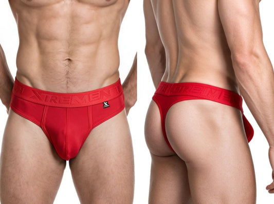 Xtremen 91281 Men's Underwear Sleek Microfiber Thongs Color Red