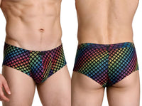 Microfiber Rainbow Paw Print Printed Brief - view 1