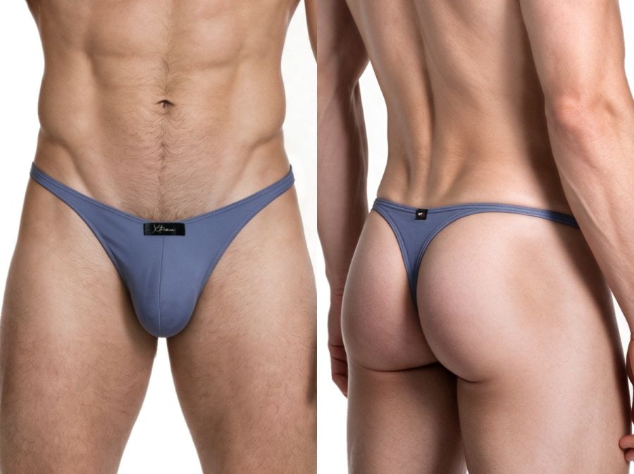 Xtremen 91287 Men's Underwear Microfiber Thongs Sleek Minimalist Style Color Gray